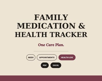 Family Health History | Medication Log Care Team Tracker