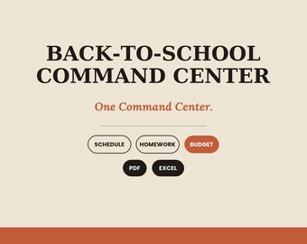 Back to School Command Center | Family Digital Academic Planner