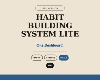 Habit Building System Lite | Daily Habit Journal, Goal Planner & Routine Guide