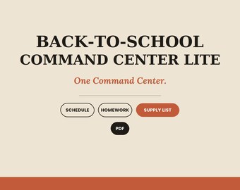 Printable Back to School Command Center | Weekly Schedule and Homework Tracker