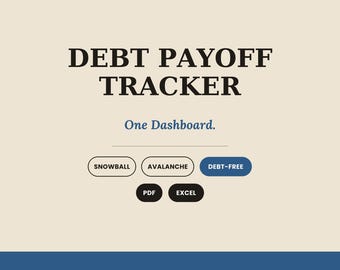 Debt Payoff Tracker Spreadsheet Excel Moving Planner Snowball Avalanche Budget Kit