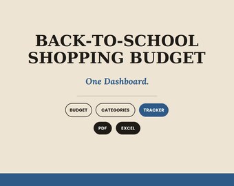 Back-to-School Shopping Budget Tracker | Google Sheets and Excel Shopping Spreadsheet Template