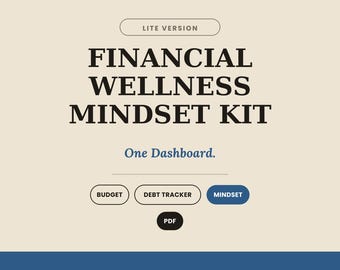 Financial Wellness Mindset Kit Lite Budget Workbook PDF Debt Tracker Printable