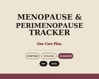 Menopause and Perimenopause Symptom Tracker, Cycle Log Journal, HRT Health Dashboard