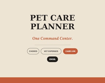 Pet Care Spreadsheet Google Sheets Chore Chart Vet Expense Tracker Excel
