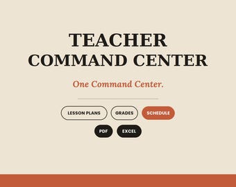 Teacher Command Center | Lesson Plan & Grade Tracker | Excel Sheet