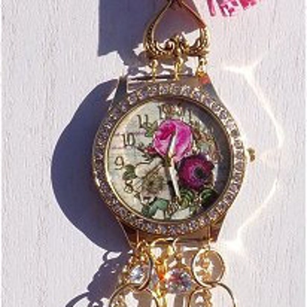 Altered Watch: Purse Charm, Rear-view Mirror Charm, Woman's Gift, Mothers Day Gift, Unique Gift, Wedding Gift, Birthday Gift