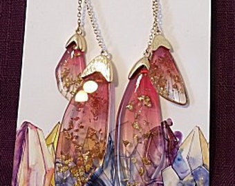 Fairy Wing Earrings, The Fairy Series-Butterfly earrings, Fairy wing earrings, Resin jewelry, Festival jewelry, Gift for her, Pagan earrings
