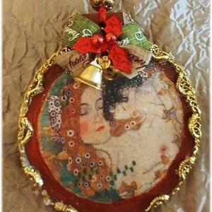 Two Sided Wooden Christmas Ornaments, Unique Ornaments, Light Embellished Ornaments, Handmade Vintage Styled Ornaments, Christmas Tree Decor