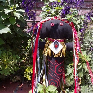 Whimsical Red Spirit Doll, Cloth Doll, Art Doll, Storytelling, Art Doll, Goddess, Medicine Doll, Healing Doll, Intention Doll, Altar Doll