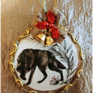 Two Sided Wooden Christmas Ornaments, Unique Ornaments, Light Embellished Ornaments, Handmade Vintage Styled Ornaments, Christmas Tree Decor