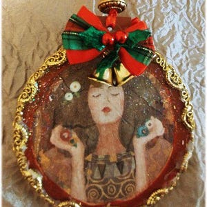 Two Sided Wooden Christmas Ornaments, Unique Ornaments, Light Embellished Ornaments, Handmade Vintage Styled Ornaments, Christmas Tree Decor