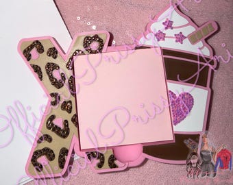 3D Printed Leopard Print Iced Coffee | Post It Note Holder | Sticky Note