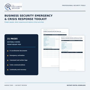 Business Emergency and Crisis Response Toolkit, Editable Incident Command and Continuity Forms