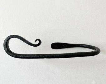 Handgeschmiedete Raffhalter aus Eisen, 2er-Set | Rustikale Gardinenhaken