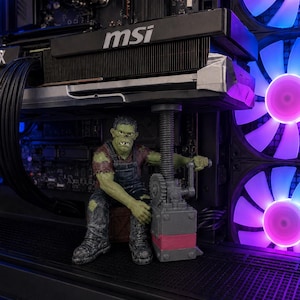 Zombie GPU Support Bracket, Adjustable Graphics Card Anti-Sag Stand, Hand-Painted Gaming PC Accessory