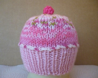 knitted baby CUPCAKE hat