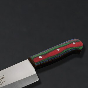 The Butcher's Crown - 8 Inch Blade Chef & Butchering Knife | J2 Stainless Steel Blade with Multi-Color Pakkawood Handle image 3