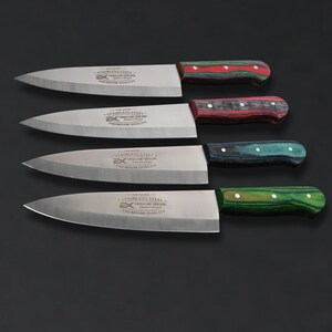 The Butcher's Crown - 8 Inch Blade Chef & Butchering Knife | J2 Stainless Steel Blade with Multi-Color Pakkawood Handle image 14