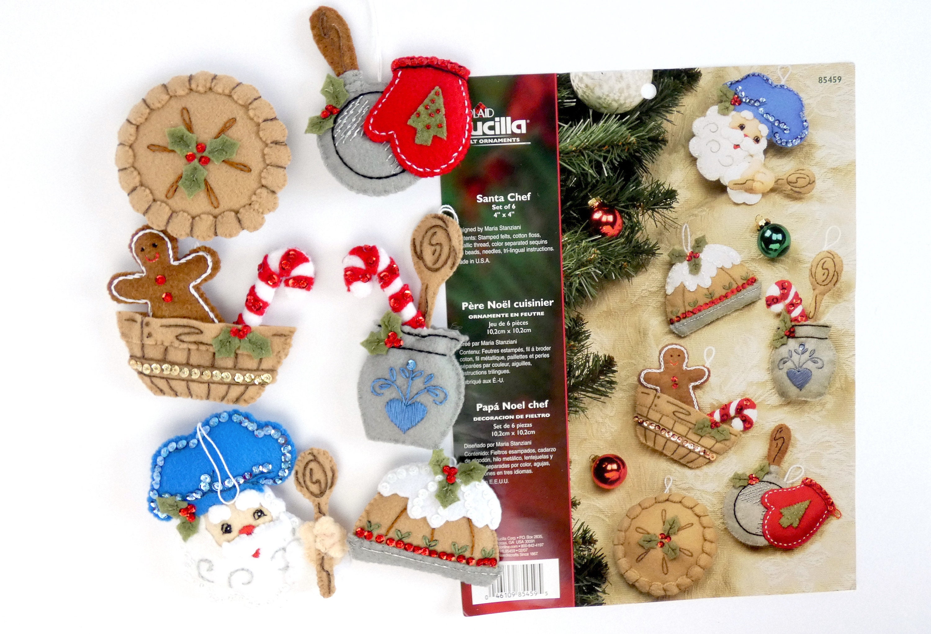 Grilling Santa Bucilla Ornament kit, set of 6 