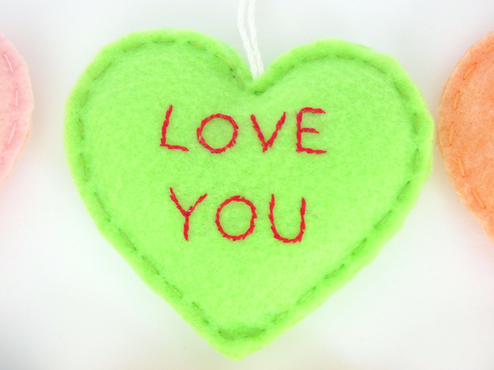 Conversation Heart Ornaments or Bowl Fillers Hand Sewn Felt Etsy