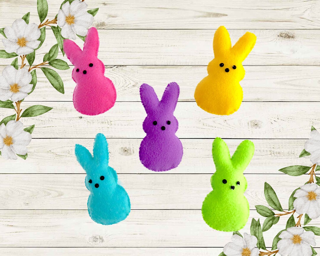 Handmade Felt Bunny Rabbit Easter Peep Ornaments or Bowl Etsy