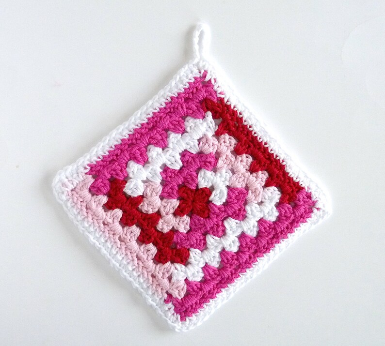 Crochet Pot Holder Trivet Granny Square Cotton Pot Etsy