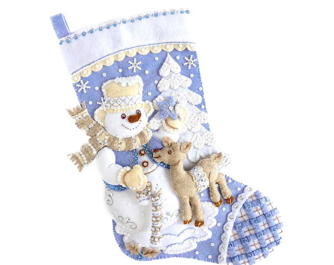 Finished Bucilla Christmas Stocking Holiday Decorating Handmade 3D