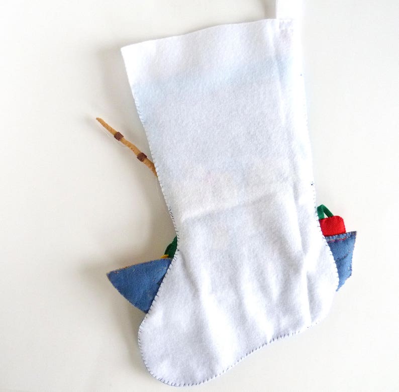 Finished Bucilla Christmas Stocking Fishing Santa Handmade Felt 3D Plush Appliqué Sock for Dad Husband Fisherman Completed image 10