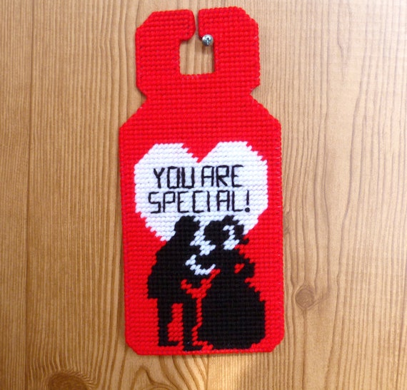Valentines Day Plastic Canvas Door Hanger You Are Special Etsy