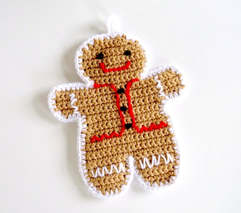 Gingerbread Man Crochet Pot Holder or Trivet Gingerbread Man Etsy