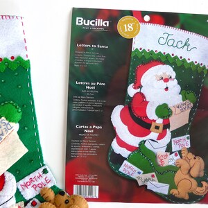 Finished Bucilla Christmas Stocking Letters to Santa Handmade 3D Plush Gift for Boy or Girl Dog Lover Family Completed image 7
