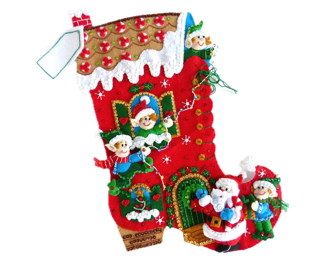 Finished Bucilla Christmas Stocking Holiday Decorating Etsy