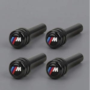 Juego de 4 pasadores de cerradura de puerta de aluminio para automóvil, pomos de cerradura de puerta estilo deportivo, accesorios de moldura interior negros, cubiertas para pasadores de puerta de vehículo