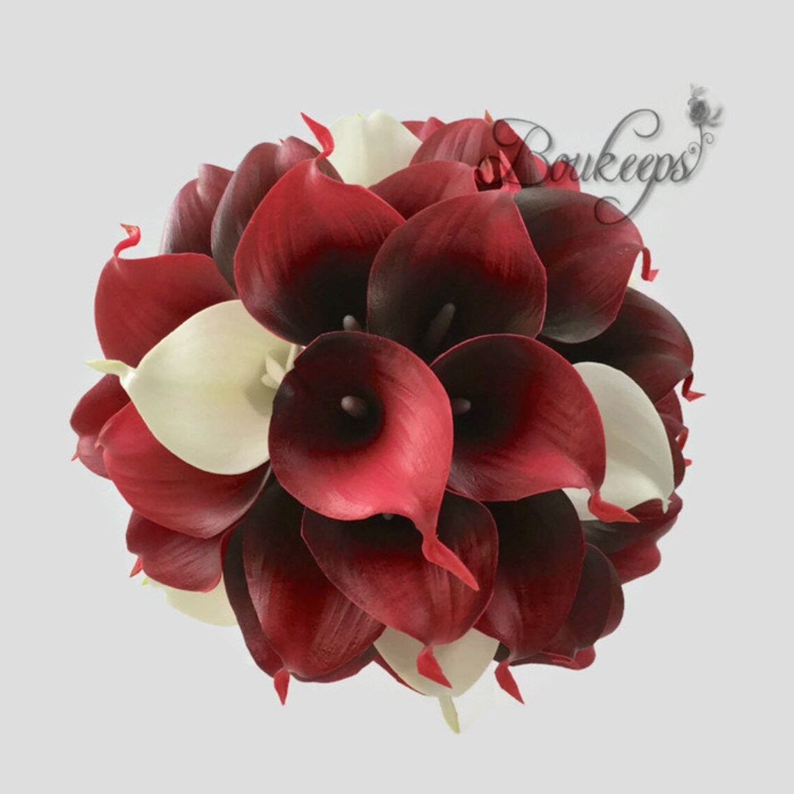Choose Ribbon Color Red Ivory Calla Lily Bouquet Real Etsy
