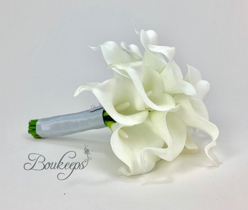 CHOOSE RIBBON COLOR White Calla Lily Bouquet Ivory Calla - Etsy