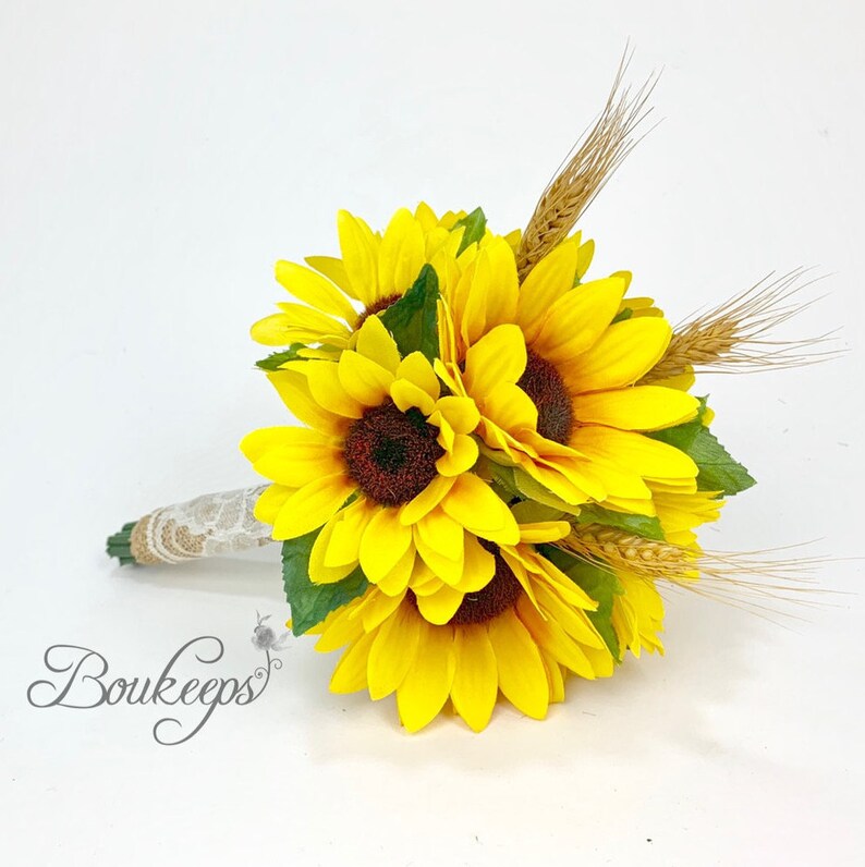 Sunflower and Dried Wheat Bouquet Sunflower Bouquet With Etsy