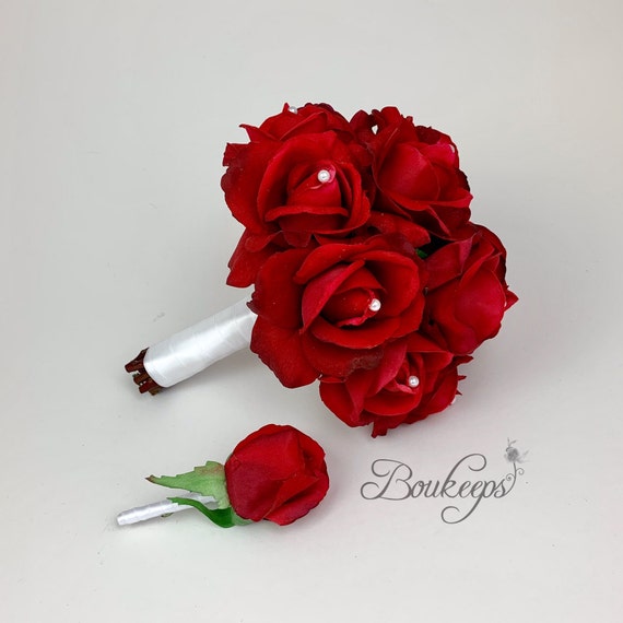 DIY Red Rose Bouquet and Boutonniere - DiBella Flowers & Gifts