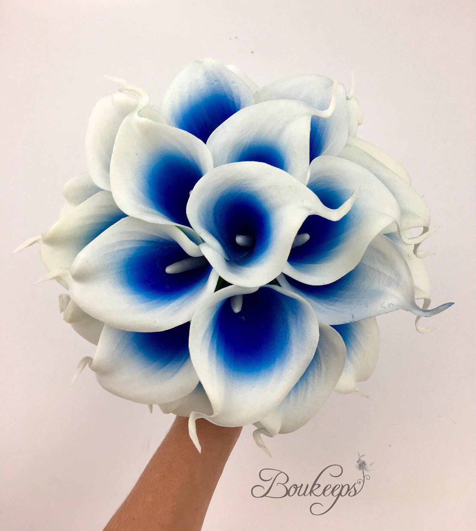 Royal Blue Bridal Bouquet Royal Blue Bouquet Real Touch | Etsy