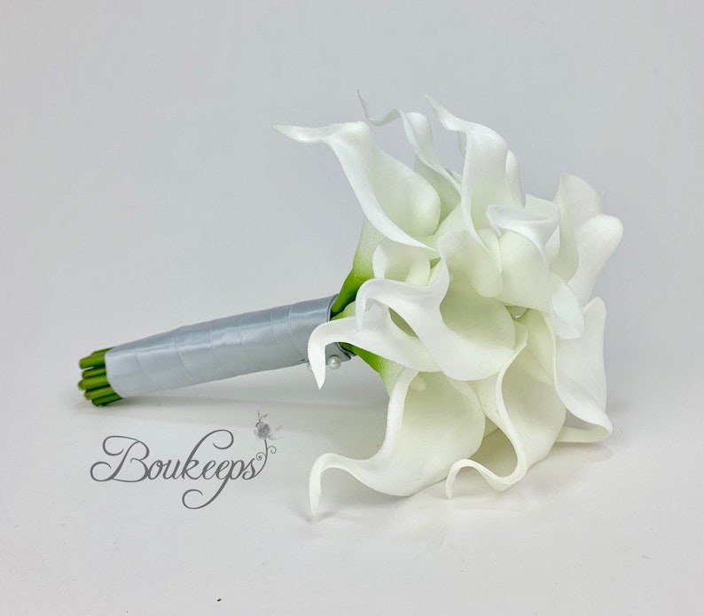 CHOOSE RIBBON COLOR White Calla Lily Bouquet Ivory Calla - Etsy