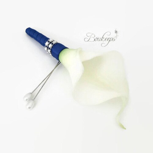 CHOOSE RIBBON COLOR White Ivory Calla Lily Boutonniere Real - Etsy