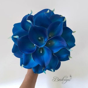 CHOOSE RIBBON COLOR Royal Blue Bridal Bouquet Royal Blue - Etsy