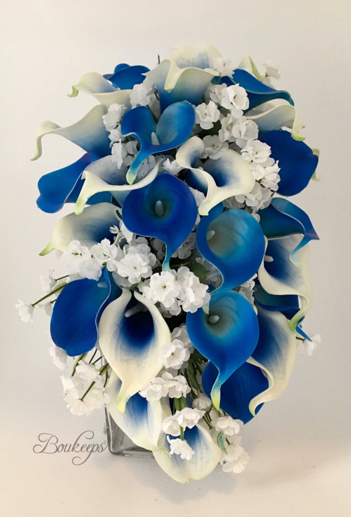 CHOOSE RIBBON COLOR Royal Blue Calla Lily Bouquet Royal Etsy