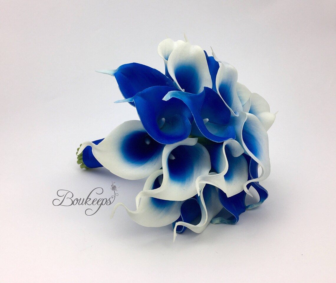 CHOOSE RIBBON COLOR Royal Blue Bridal Bouquet Royal Blue - Etsy