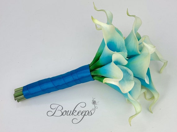 CHOOSE RIBBON COLOR Picasso Light Blue Aqua Calla Lily | Etsy