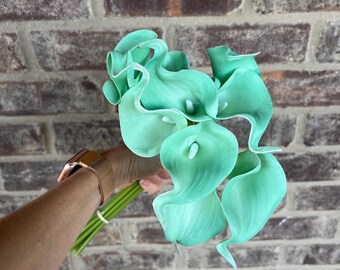 Choose your quantity - Mint Green Real Touch Mini Calla Lilies