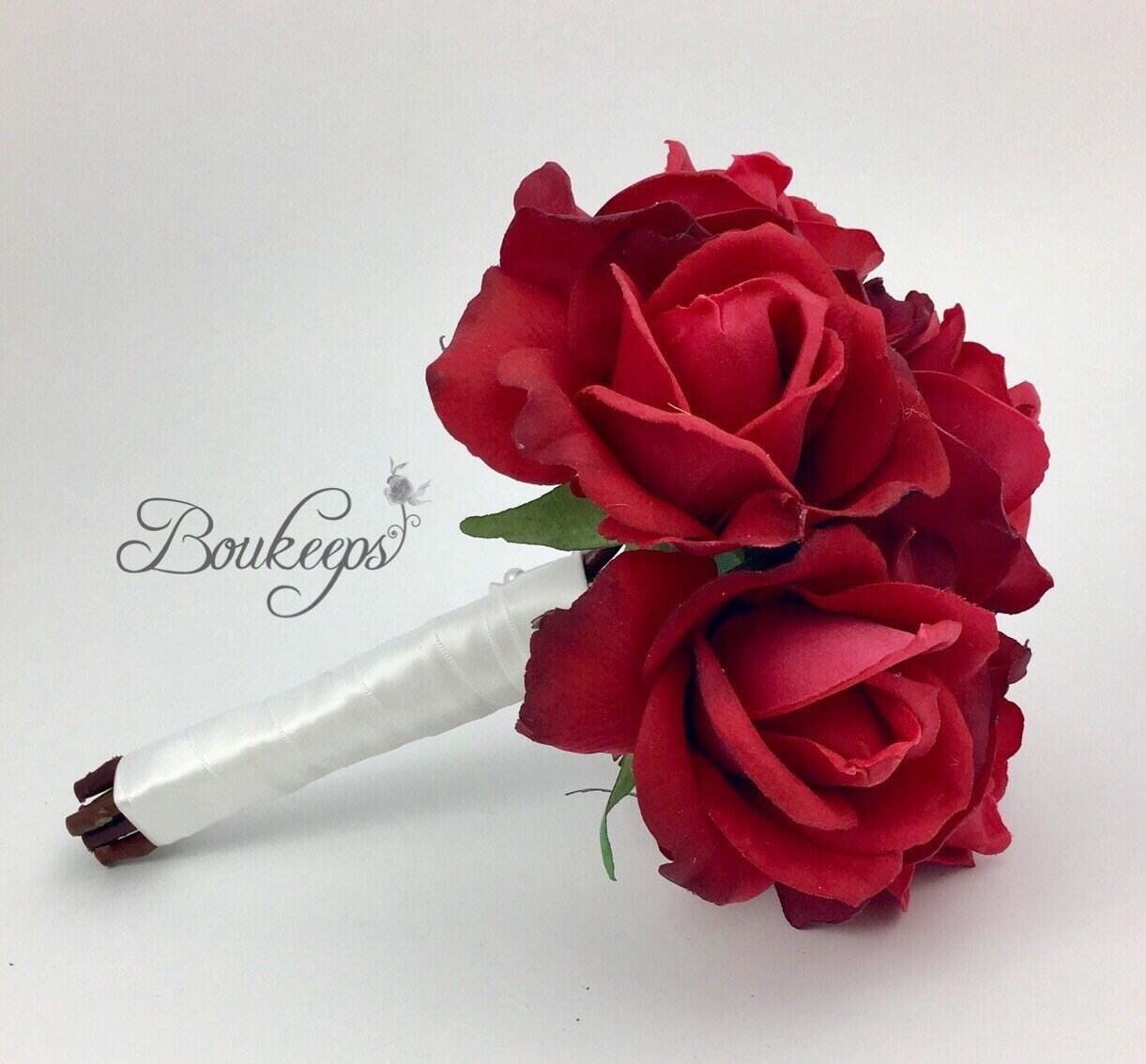 CHOOSE RIBBON COLOR Real Touch Red Rose Bouquet Red Rose Etsy UK