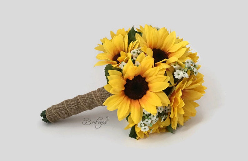 Sunflower And Babys Breath Bouquet