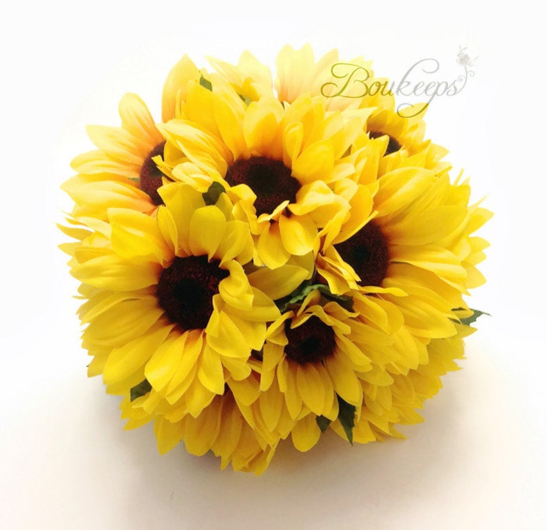 Sunflower Bouquet Sunflower Bridal Bouquet Sunflower Wedding Sunflower Boutonniere Sunflower Bridesmaid Bouquet /& Boutonniere with Twine