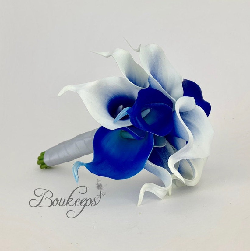CHOOSE RIBBON COLOR Royal Blue Bridal Bouquet Royal Blue | Etsy